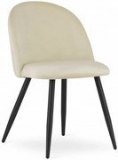 Metalowe beżowe welurowe krzesło A5-R52