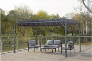 Pergola bioclimatique en tissu "Lodge" 3 x 4 m - antracytowa