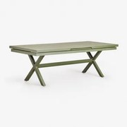 Rozkładany Prostokątny Stół Jadalniany 180-240x90 Cm Z Aluminium Karena Intensywny Verde Olive & 180 - 240 X 90 Cm - Sklum