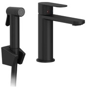 Ravak X070462 - Bateria umywalkowa z słuchawką bidetową CHROME czarna