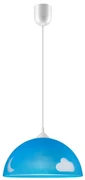 Niebieska lampa dziecięca ze szklanym kloszem ø 30 cm Day &amp; Night – LAMKUR