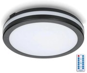 LED sufitowa lampa łazienkowa z czujnikiem LED/24W/230V pr. 30 cm czarna + DO