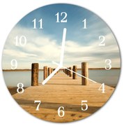 Zegar szklany okrągły Most