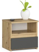 Szafka nocna dąb artisan + szary E7-L45