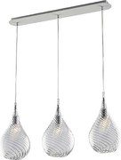 Szyna żelazna Pluvia z przezroczystym szkłem pyrexowym, 3 światła, dł. 75 x 10, BL264-BIN3-TR