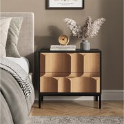 Stolik nocny czarny/dąb 66x36x60 eliza