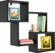 Czarna nowoczesna półka na ścianę T6-N81