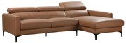 Kanapa narożna ze skóry bawolej FLORENCE - Kolor wielbłądzi - Narożnik prawostronny