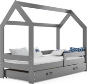 Szare łóżeczko drewniane dla dziecka 80x160 W9-E22