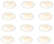 Zestaw 12 białych opraw LED GU10 50 mm IP44 - Dept