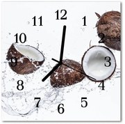 Zegar szklany kwadratowy Kokosy