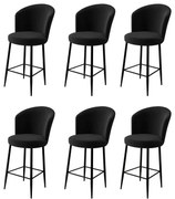 Zestaw krzeseł barowych Fora Black and Black, 6 szt., 6 szt.