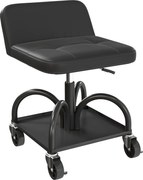 HOMCOM Obrotowy Taboret Warsztatowy z Miejscem na Narzędzia, Wysokość 58,5 cm, Udźwignie do 135 kg - Czarny