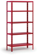 Regał półkowy 1800x900x400 mm, 5 półek, nośność półek 70 kg, czerwony