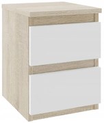 Nowoczesna szafka nocna dąb sonoma + biały L6-G25