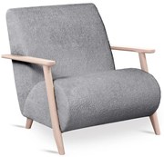 Jasnoszary fotel drewniany do czytania K7-G11