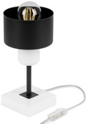 Czarno-biała lampka nocna stołowa DTI-SC10x10WE buk 1xE27