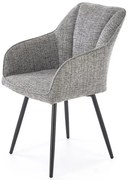 Nowoczesne krzesło szare na czarnej podstawie T9-R08