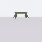Lampa sufitowa minimalistyczny Gloow, aluminium - 2 źródło światła 4000K - L.30 x H.16.5 cm - zielony oliwkowy