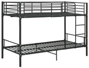 Czarne Metalowe Łóżko Piętrowe 90X200 Cm C4-L34