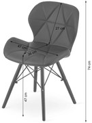 Krzesło LAGO ekoskóra - białe / nogi czarne x 1