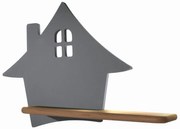 LED dziecięca lampa ścienna z półką HOUSE LED/4W/230V szara/drewno