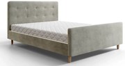 Jasnoszare łóżko tapicerowane z pojemnikiem 5 rozmiarów K5-F23
