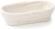 HOME ELEMENTS Owalny koszyk z wkładem z tkaniny, 28 x 14 x 7,5 cm