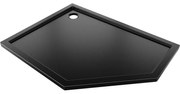 Mexen Flow brodzik pięciokątny slim lewy 100 x 80 cm, czarny mat - 46P708010L