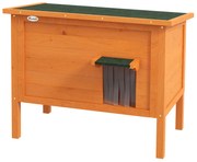 PawHut Domek dla kota, drewniany, izolowany, zasłona, pomarańczowy, 60x60x81,5cm | Aosom PL