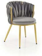 Krzesło tapicerowane K517 VELVET szare HALMAR