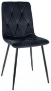 Krzesło tapicerowane TOM VELVET czarne SIGNAL