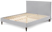 Jasnoszare tapicerowane łóżko dwuosobowe ze stelażem 180x200 cm Sary – Bobochic Paris