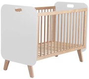 Biało-naturalne łóżeczko w dekorze sosny 60x120 cm Paris – Marckeric