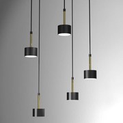 Lampa wisząca ARENA BLACK/GOLD 5xGX53, czarna, 5 kloszy