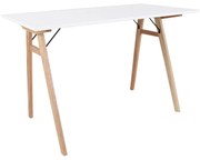 Biały stół z brązowymi nogami House Nordic Vojens Desk, dł. 120 cm