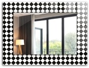 Lustro z drukowaną ramką Czarno-biała szachownica