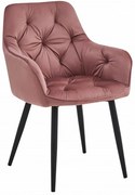 Eleganckie różowe krzesło pikowane E0-A88