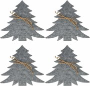 Kieszeń na sztućce X-Mas Tree szary, zestaw 4 szt.