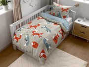 PrzytulneMieszkanie.pl PrzytulneMieszkanie.pl Krepowa pościel do łóżeczka Renforcé FOXIVA szara Rozmiar pościeli: 45 x 65 cm | 90 x 140 cm