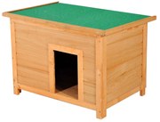 PawHut Buda dla psa Domek drewniany Legowisko Żółto-zielony 82x58x58cm Odporny na warunki atmosferyczne | Aosom PL