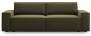 Zielona aksamitna rozkładana/ze schowkiem sofa 247 cm Jodie – Micadoni