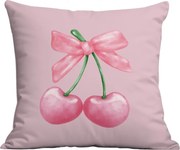 Poszewka na poduszkę CHERRIES 45x45 cm, różowa