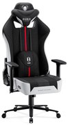 Materiałowy fotel gamingowy Diablo X-Player 2.0 Normal Size, biało-czarny