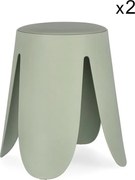 Zestaw 2 stołków z polipropylenu w kolorze oliwkowej zieleni - IMOGEN