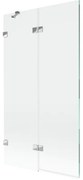 Mexen Lunar parawan nawannowy 2-skrzydłowy lewy 100 x 150 cm, transparent, chrom - 897-100-100-01-00-L