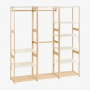 Deneb Bamboo 3-częściowa Otwarta Szafa Modułowa Z Półkami I Wieszakiem Na Ubrania Miel - Sklum