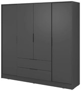 Szafa uchylna - czterodrzwiowa z szufladami - Kevis 4D | grafit