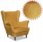 Fotel uszak Bella pomarańcz welur plusz