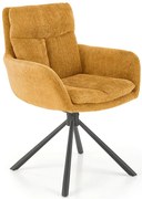 Musztardowe obrotowe krzesło metalowe H6-G89